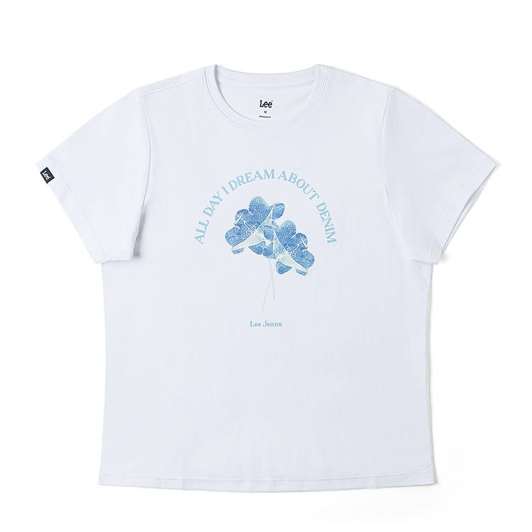 Lee Lee T Shirts Women's White Crew Neck Thin
