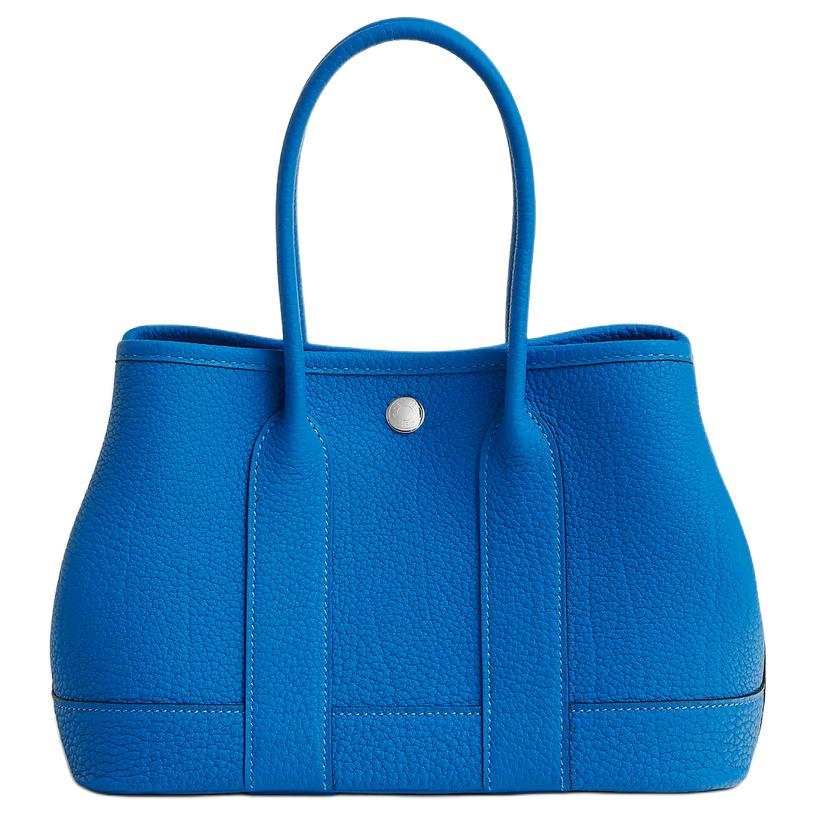 HERMES Neo Garden H Viking Canvas With Negonda Calfskin Handbag Mini Women's T7 Hydra Aqua Blue