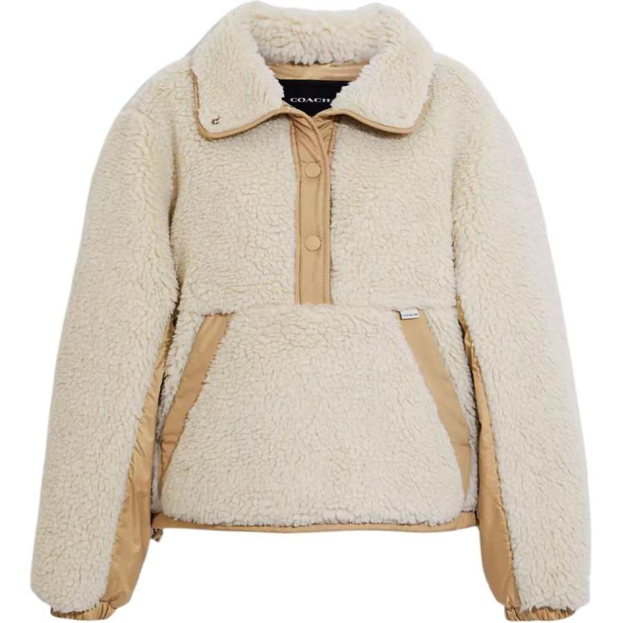 COACH COACH Jackets Women's Ecru Lapel Moderate Other