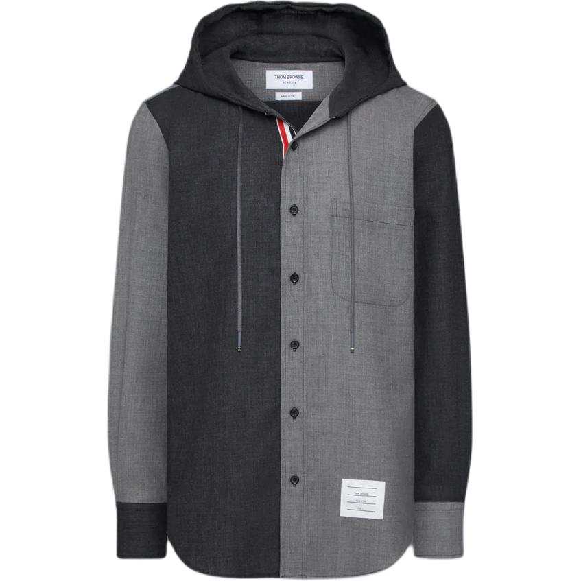 THOM BROWNE THOM BROWNE RWB Striped Drawstring Hooded Shirt