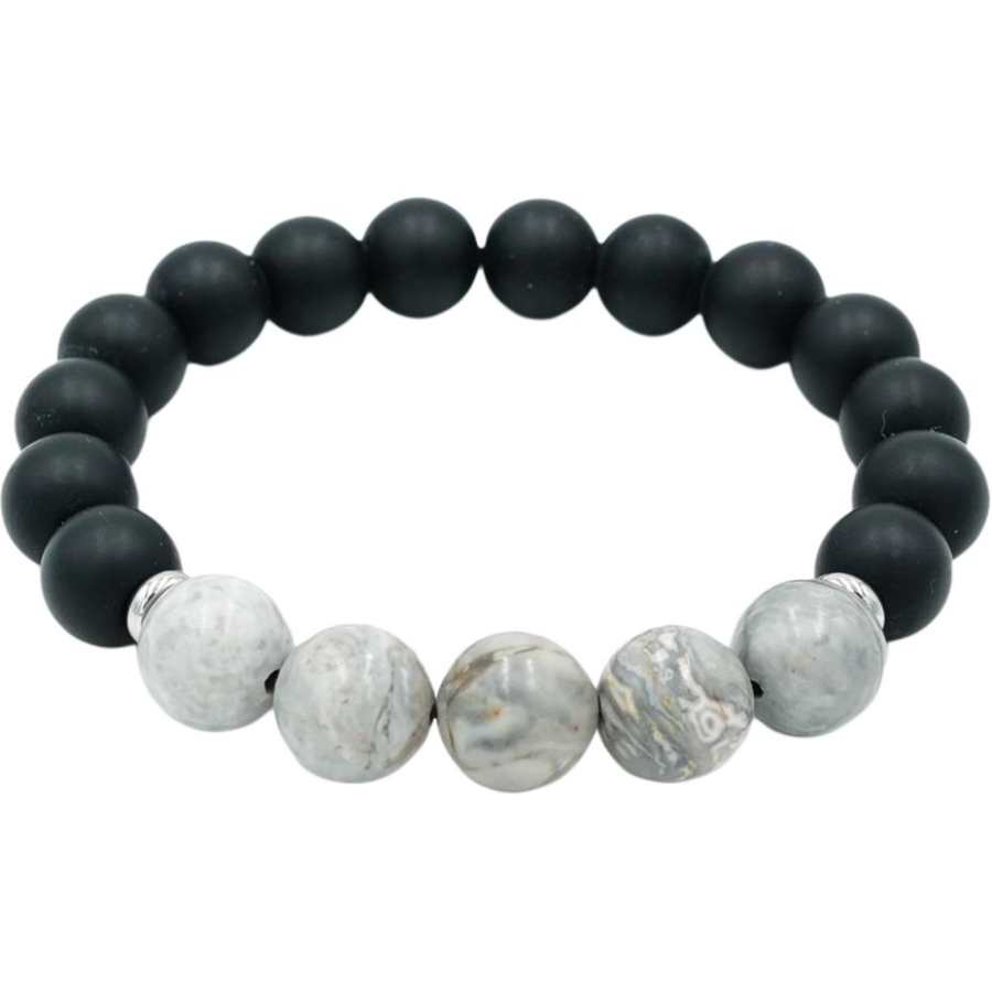 PAUL COSTELLOE Obsidian Beaded Bracelets Unisex