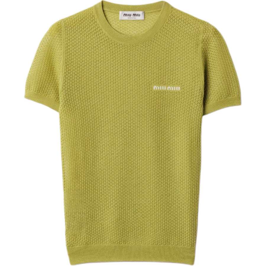 MIU MIU SS25 Cashmere Sweater Women's Light Grass Green