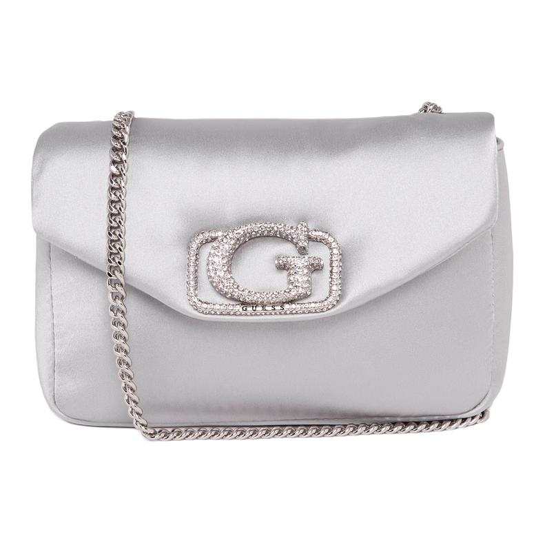 GUESS GUESS Fabric Shoulder Bag Medium Women's Silver