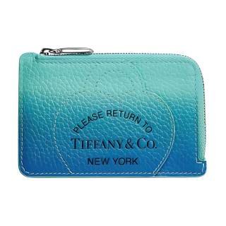 TIFFANY & CO. Return To Tiffany Collection Taurillon Leather Card Holder Women's Infinite Blue