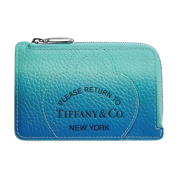 TIFFANY & CO. Return To Tiffany Collection Taurillon Leather Card Holder Women's Infinite Blue