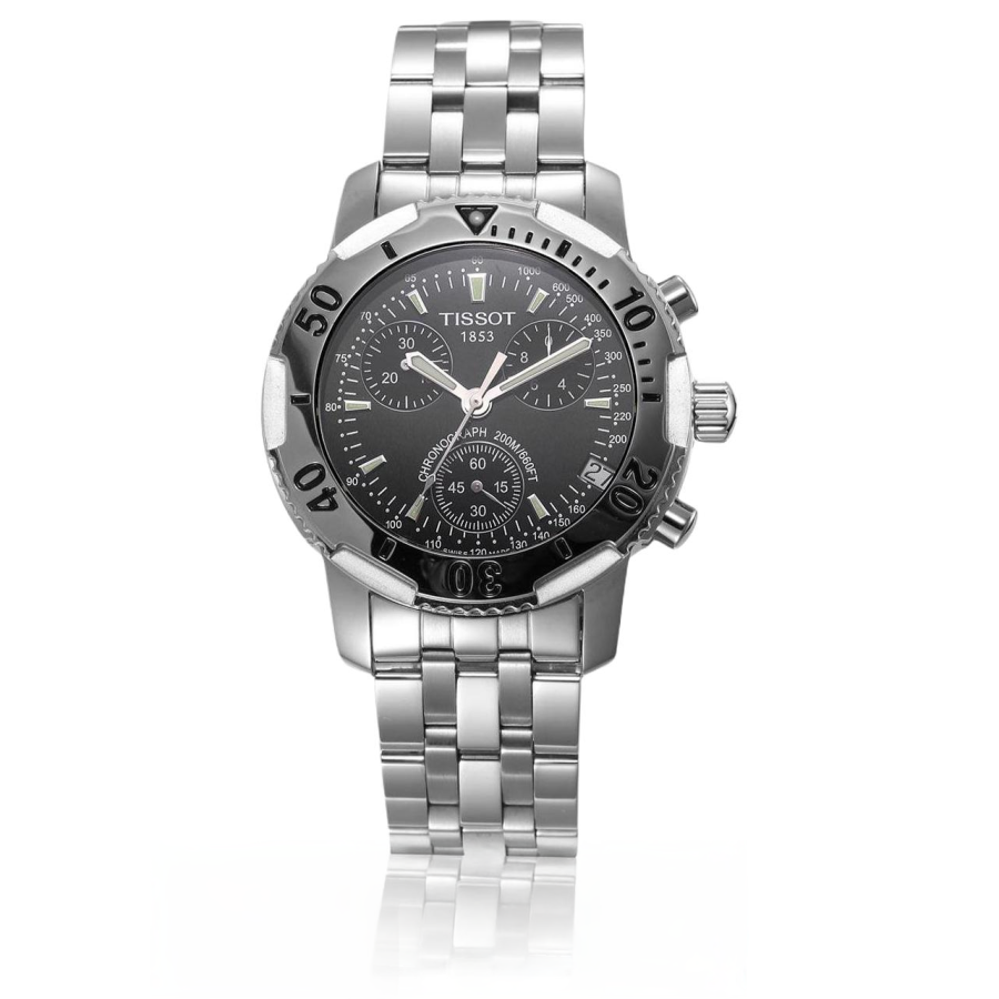 TISSOT Quartz Movement 200m Waterproof Men's Watches Watch 40mm Black Dial Stainless Steel Case