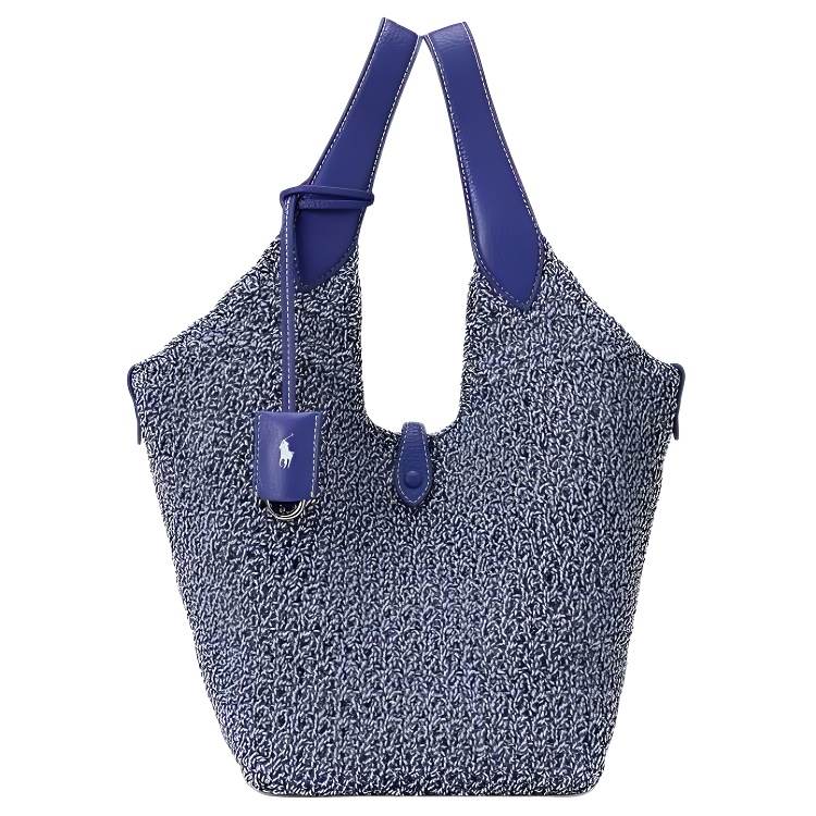 Polo Ralph Lauren Polo Ralph Lauren Fabric Handbag Women's Bright Blue & Optical White