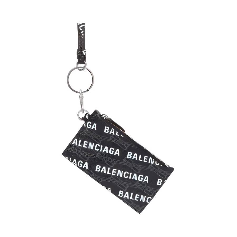 Balenciaga Canvas Card Holder Men's Black/White