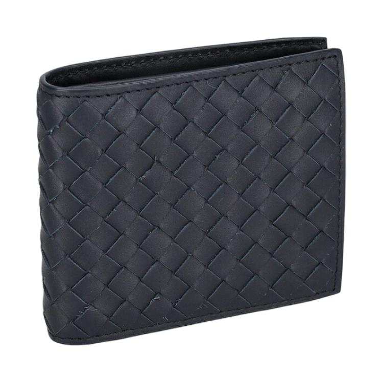 Bottega Veneta Intrecciato Leather Wallet Men's Marine Blue