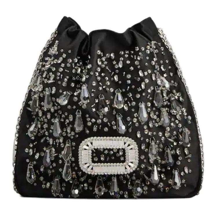 Roger Vivier Silk Shoulder Bag Mini Women's Black