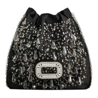 Roger Vivier Silk Shoulder Bag Mini Women's Black