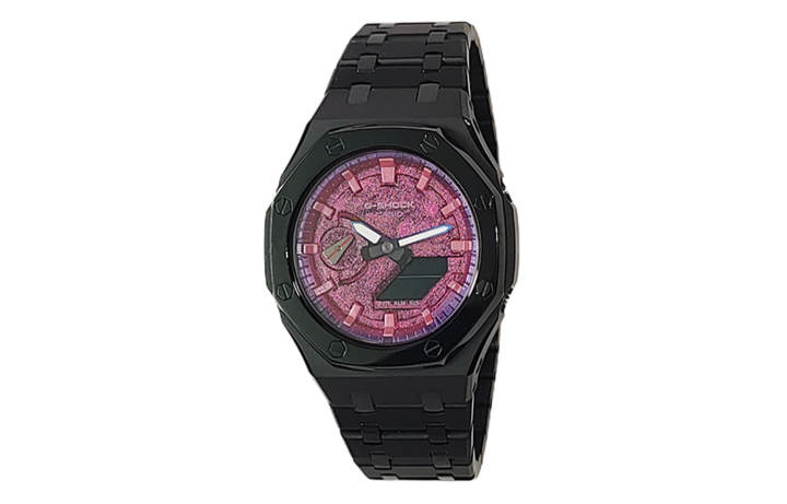 CASIO CASIO Custom Collection Quartz Movement Stainless Steel Strap Watch Men's Watches Purple Watch Dial