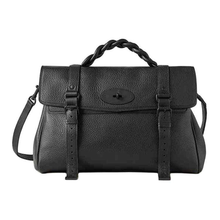 Mulberry Alexa Cow Leather Shoulder Bag, Crossbody Bag, Handbag Extra Large Women's Black