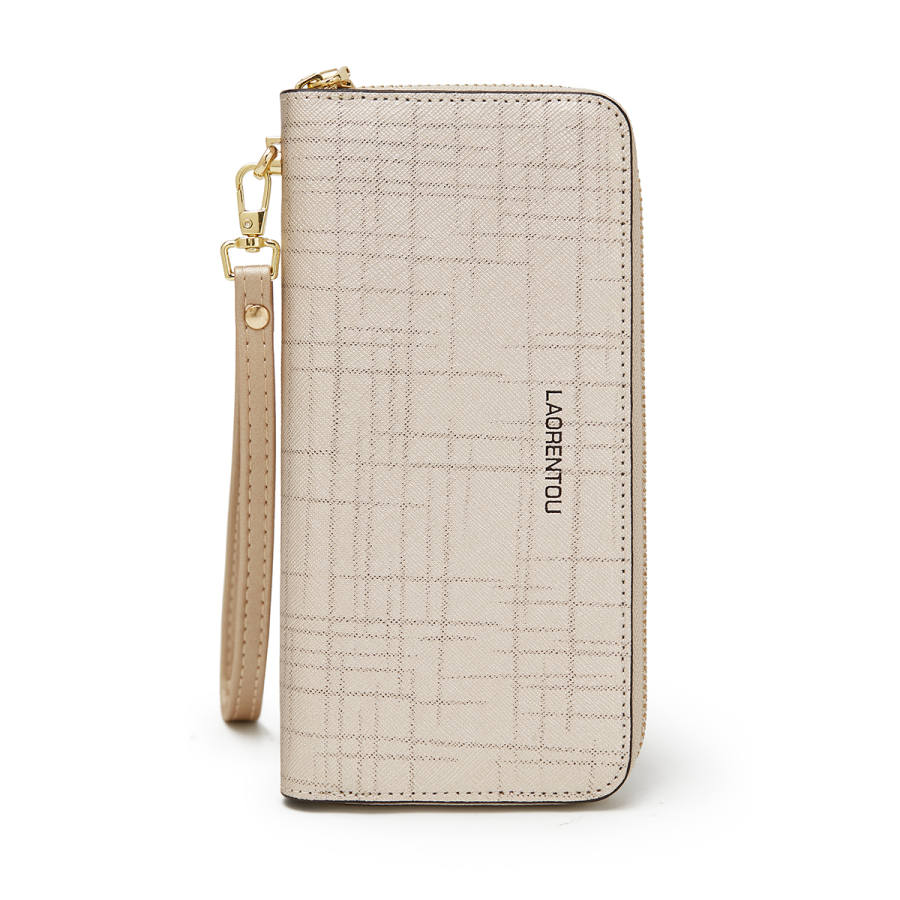 LAORENTOU Cow Leather With Synthetic Leather Wallet Women's Gold/Rose Gold