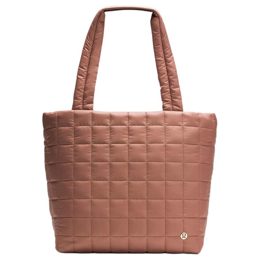 Lululemon Quilted Nylon Tote Bag, Shopping Bag, Handbag Regular Women's Spice Tea Brown