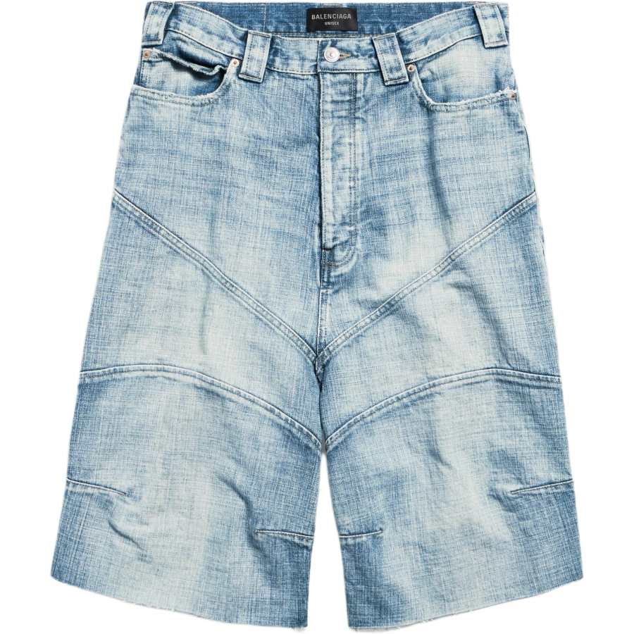 Balenciaga Knee Length Denim Shorts