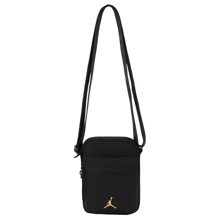 Jordan Jordan Fabric Shoulder Bag, Crossbody Bag Unisex Black & Gold