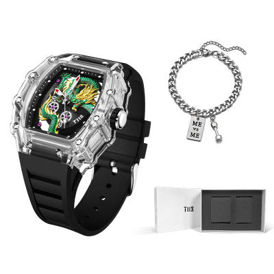 T118 Quartz Movement Silicone Strap Watch Men's Watches Black Dial