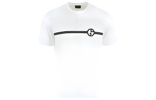 GIORGIO ARMANI T Shirts Men's White Crew Neck Straight Fit