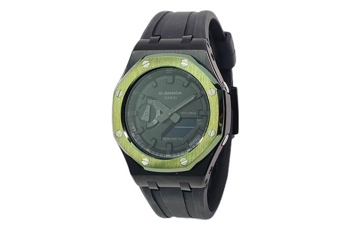 CASIO CASIO Custom Collection Quartz Movement Fluoroelastomer Strap Watch Men's Watches Black Dial