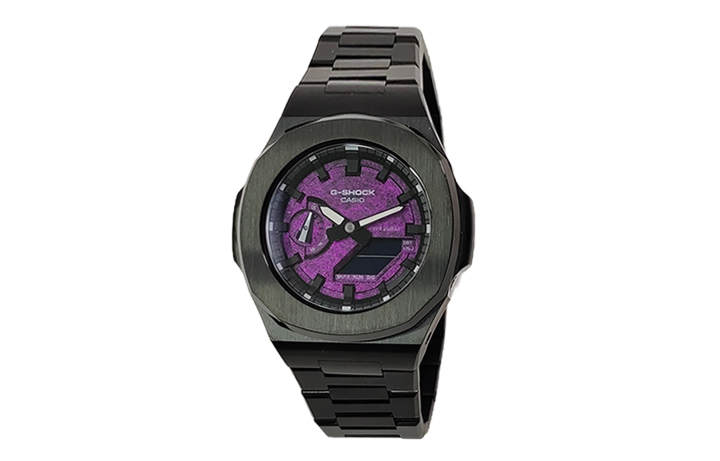 CASIO CASIO Custom Collection Quartz Movement Stainless Steel Strap Watch Men's Watches Purple Watch Dial