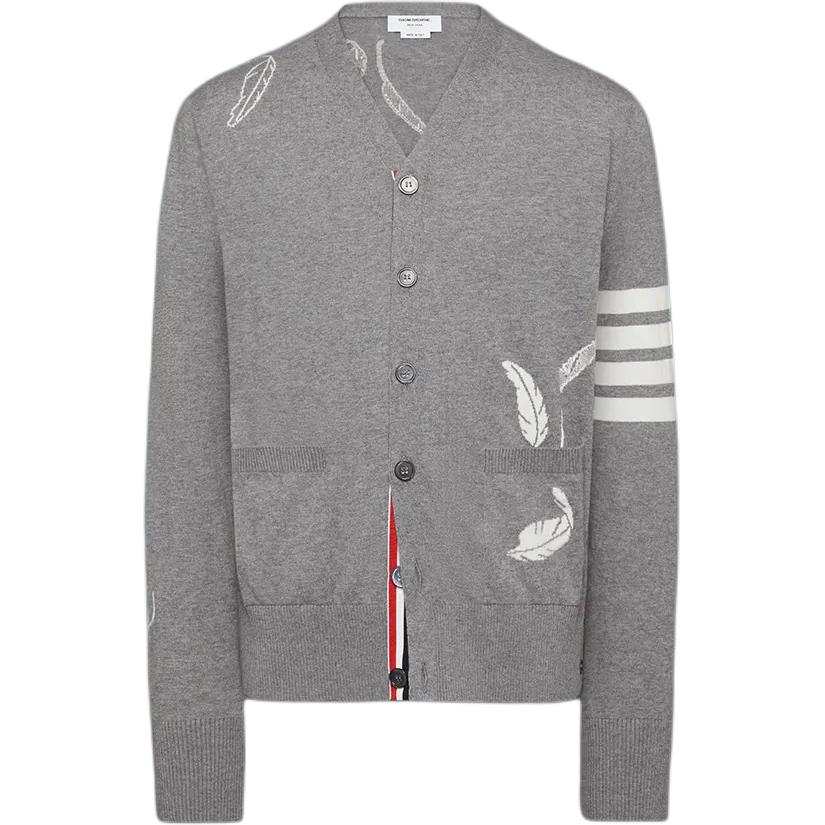 THOM BROWNE Thom Browne Feather Intarsia 4-Bar Cardigan