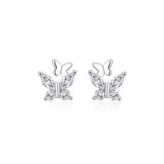 ZSY 925 Sterling Silver Synthetic Cubic Zirconia Stud Earrings Women's