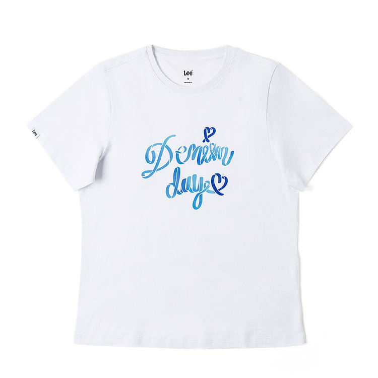 Lee T Shirts Women's White Crew Neck Thin