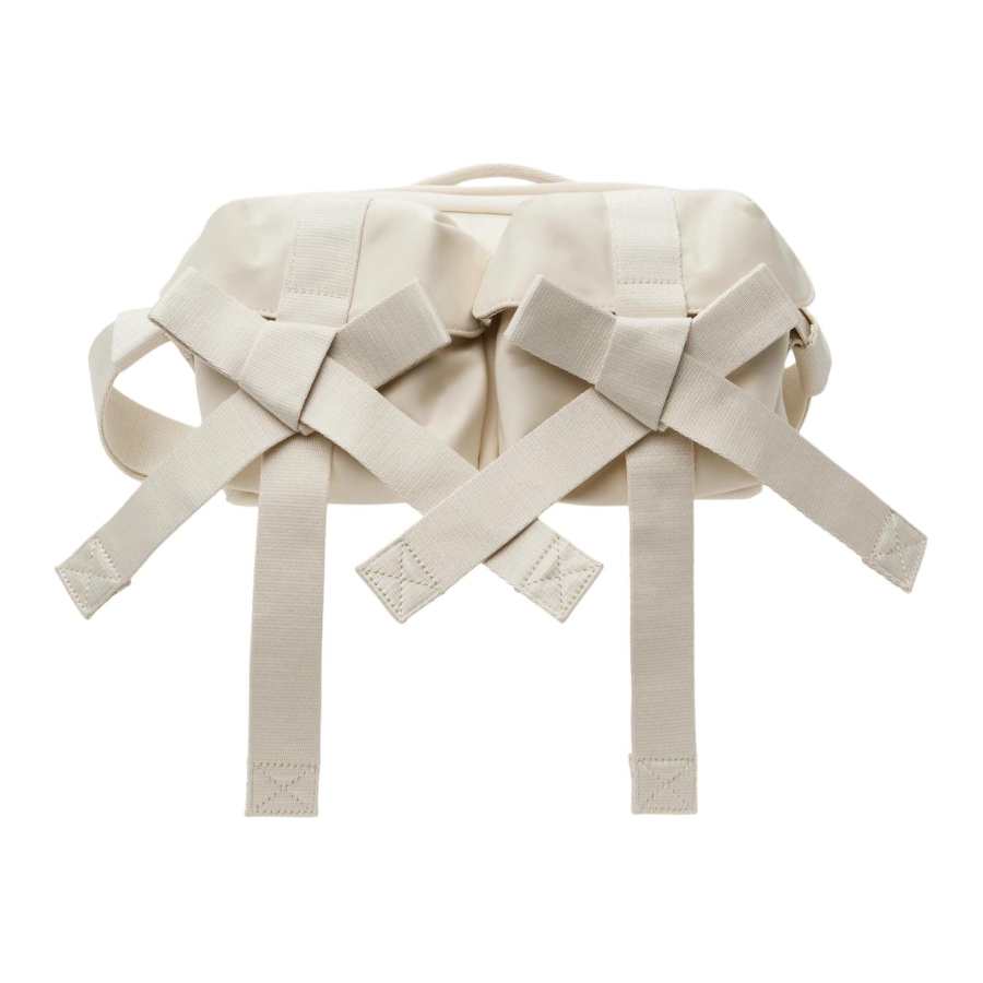 SIMONE ROCHA Satin Messenger Bag, Handbag Men's White