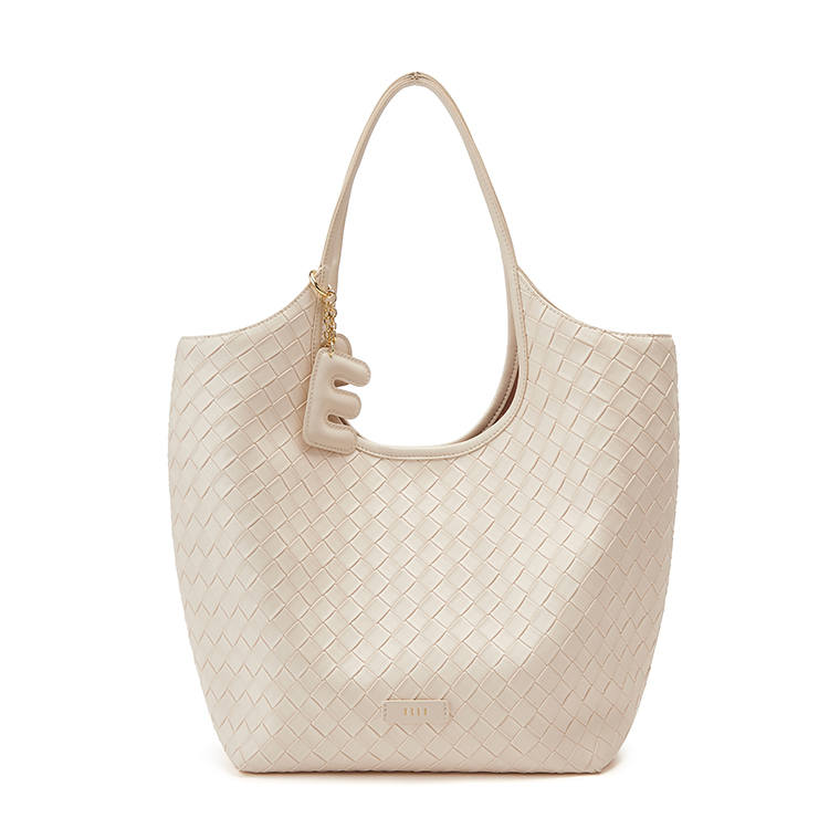ELLE Synthetic Leather Handbag, Shoulder Bag Women's White/Black/Tan