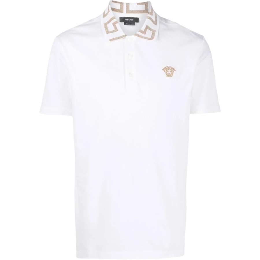 VERSACE 【Replicated_PM】Embroidered cotton polo shirt