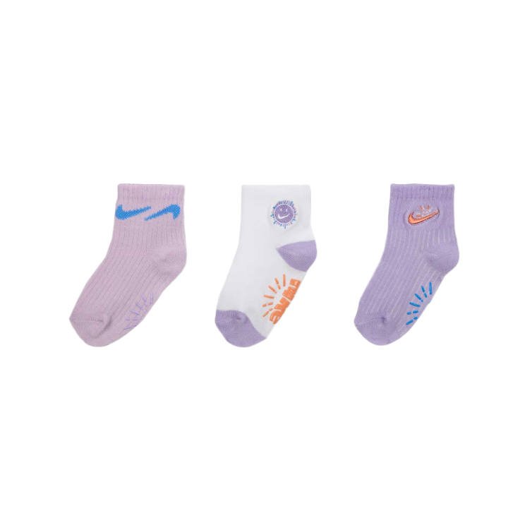Nike Nike Swoosh SS25 Socks 3 Pack Purple Infant And Toddler