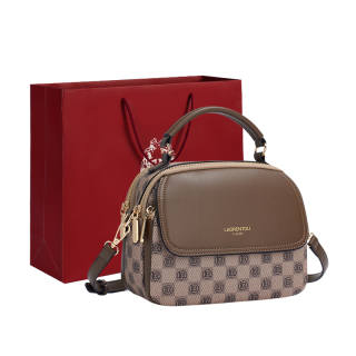 LAORENTOU PVC Portable Small Bag, Shoulder Bag, Crossbody Bag Women's Khaki