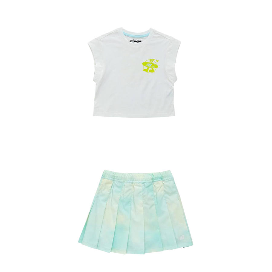 New Balance Children Aged 3 7 Years Old New Balance Skirt Set Surf SS25 2 Piece Set Mint