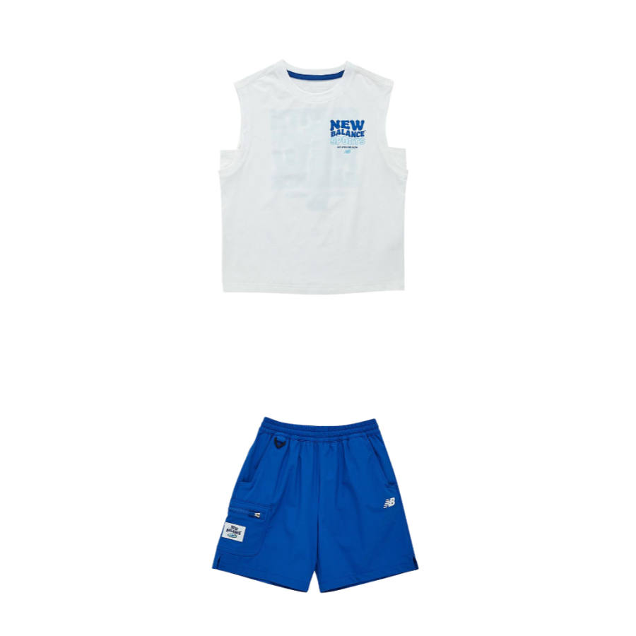 New Balance New Balance Casual Sportswear STANDARD FIT SS25 2 Piece Set Blue Children Aged 3 7 Years Old