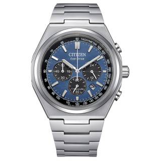 CITIZEN Eco Drive Light Powered Quartz Movement Titanium Strap Watch 42.5mm Men's Watches Blue Dial