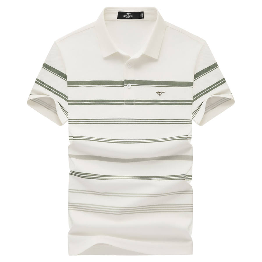 SEPTWOLVES Polo Shirts Unisex Raw White Polo Collar Moderate Straight Fit