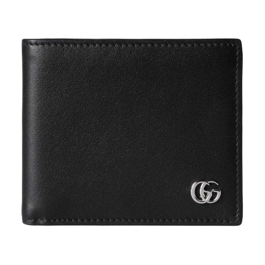 GUCCI GG Marmont Semi Shinny Soft Leather Wallet Men's Black