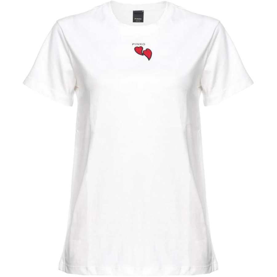 PINKO Heart Embellished Crewneck T Shirt