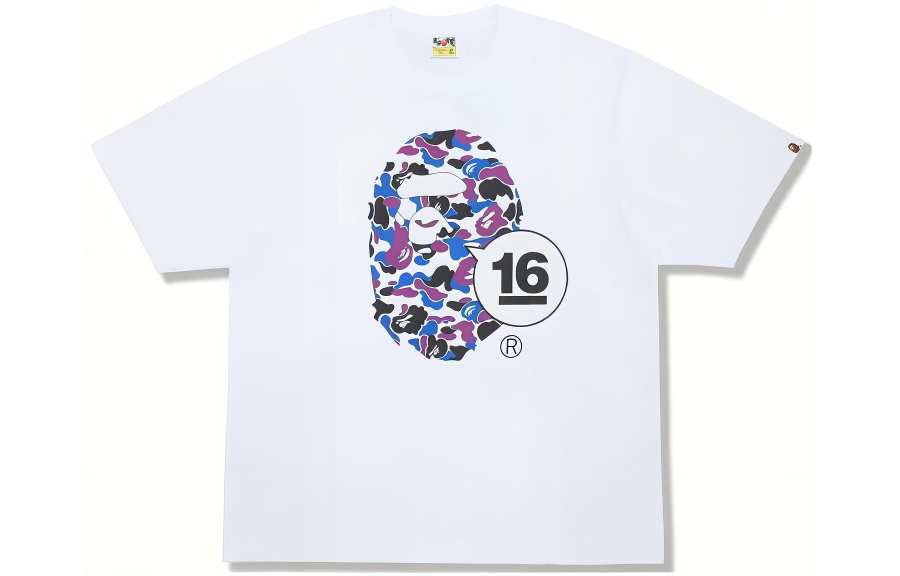 A BATHING APE Head Series T Shirts Men's Crew Neck Moderate Straight Fit