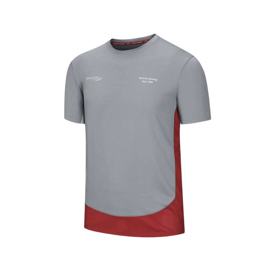 Saucony T Shirt Unisex Asphalt Cloud Gray