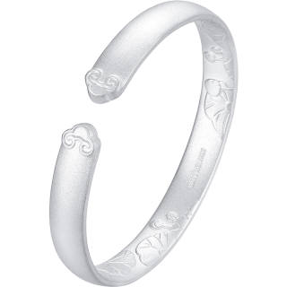 WINY 999 Fine Silver Material Silver Bangle With Certificate Women's Silver