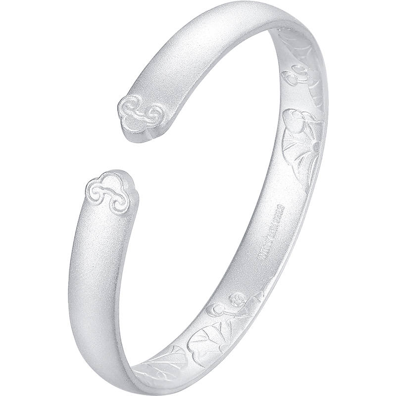 WINY WINY 999 Fine Silver Material Silver Bangle With Certificate Women's Silver