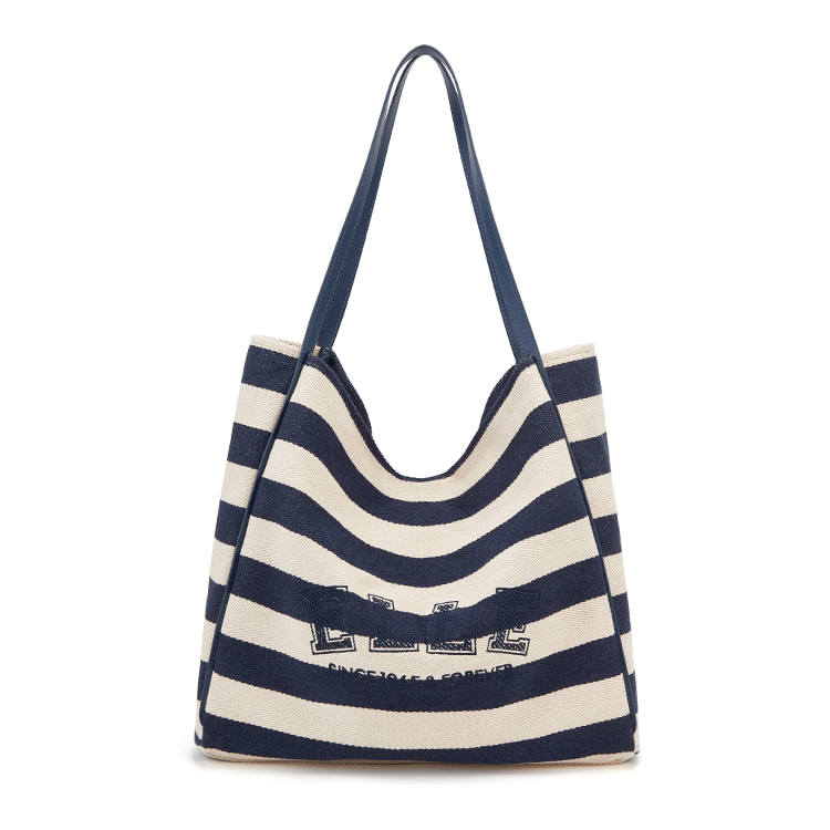 ELLE Fabric Tote Bag, Shopping Bag, Shoulder Bag Women's Blue