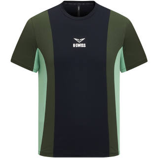 K·SWISS T Shirts Men's 008 BLK0 Crew Neck Moderate Straight Fit