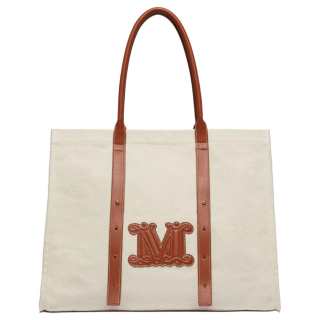 MaxMara Cotton Tote Bag, Shopping Bag, Shoulder Bag, Handbag Unisex Sand