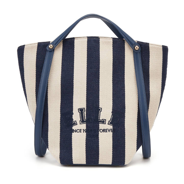 ELLE Fabric Tote One Shoulder Handbag Regular Women's Blue