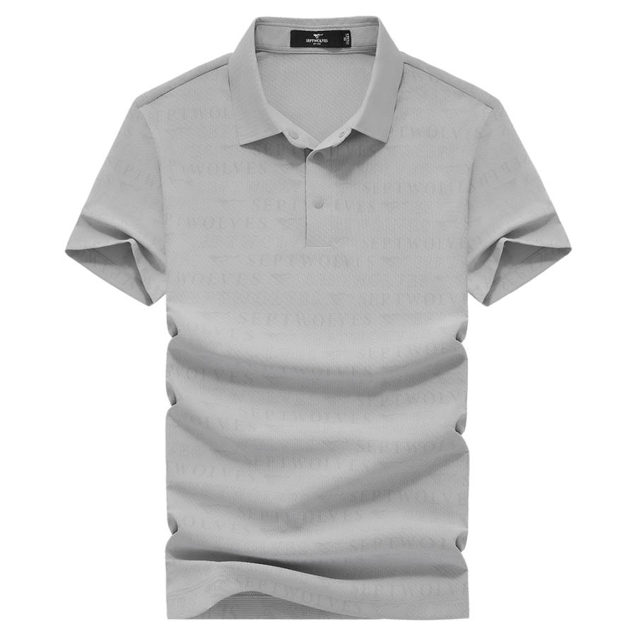 SEPTWOLVES Polo Shirts Unisex Light Gray Polo Collar Moderate Straight Fit