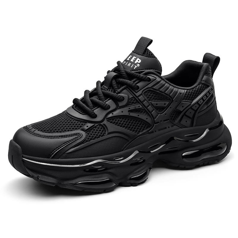 JEEP SPIRIT Polar Pulse Black Armor, Everyday Commute Casual Shoes Low top Chunky Sneakers Men's Jet Black