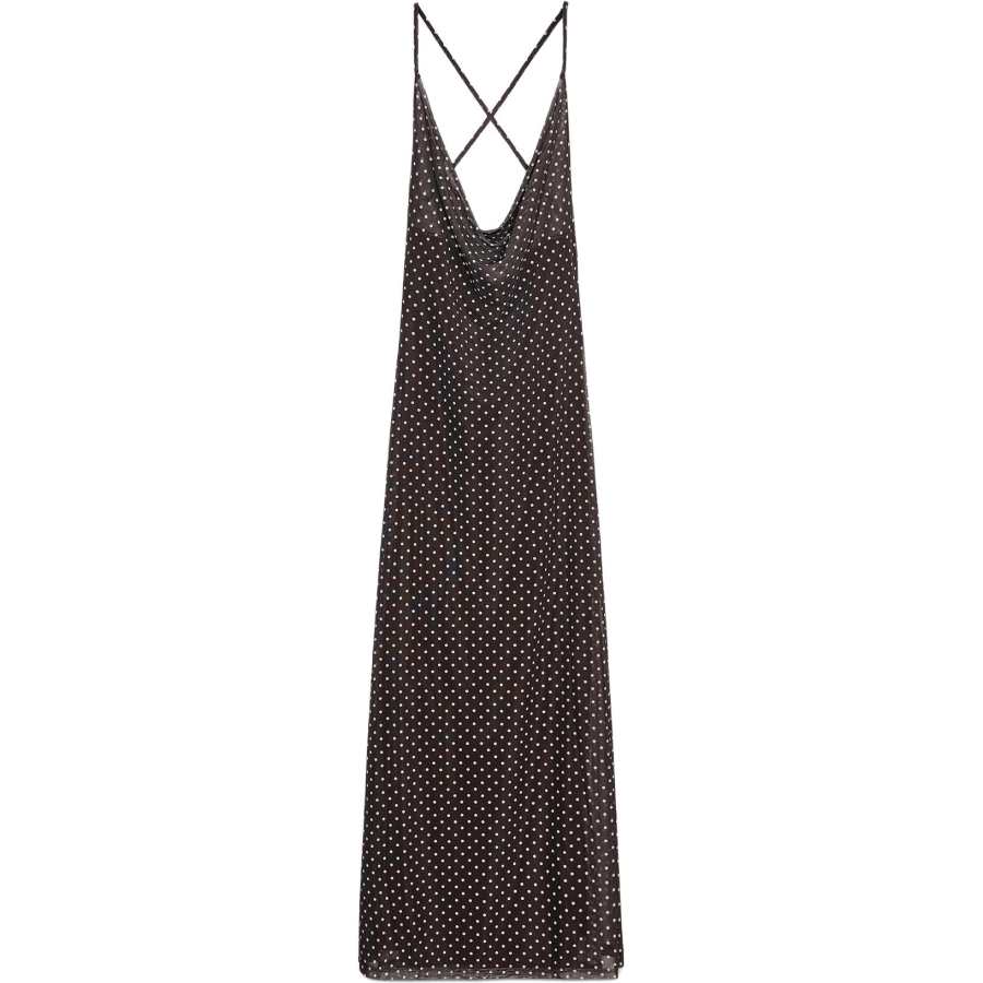 ZARA Slip Dresses Women's Brown/Nude V Neck Moderate